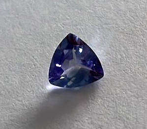 Rare Loose Trillion Cut Tanzanite in a Good Size at .26 ct from Tanzania and RICH Color in Purple.