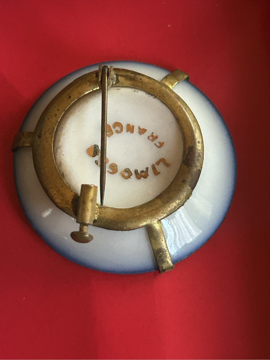 Vintage Limoges porcelain brooch