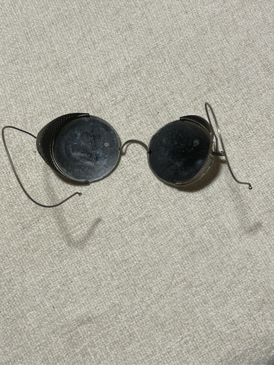 Antique Wilson Round Tinted Safety Motorcycle Sunglasses