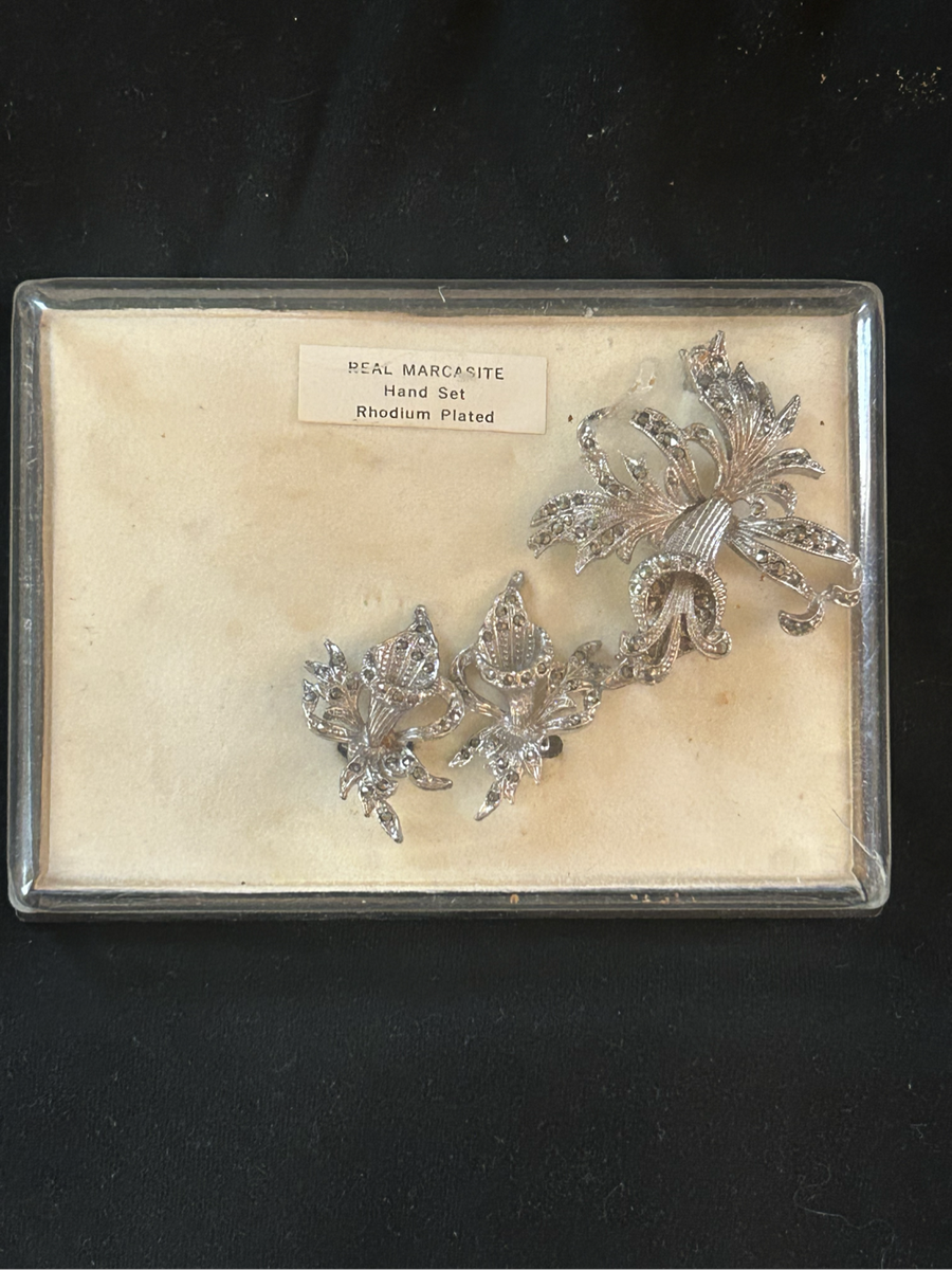 Vintage Marcasite hand set