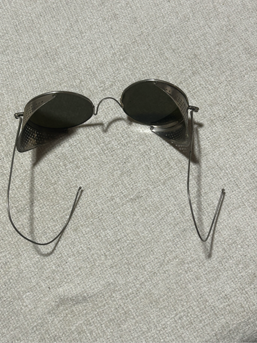 Antique Wilson Round Tinted Safety Motorcycle Sunglasses
