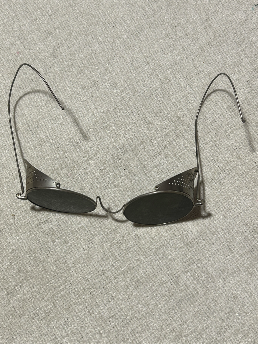 Antique Wilson Round Tinted Safety Motorcycle Sunglasses