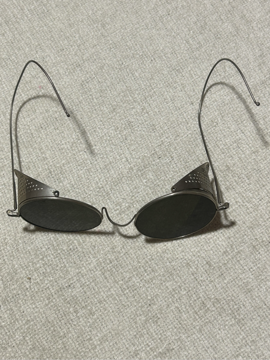 Antique Wilson Round Tinted Safety Motorcycle Sunglasses