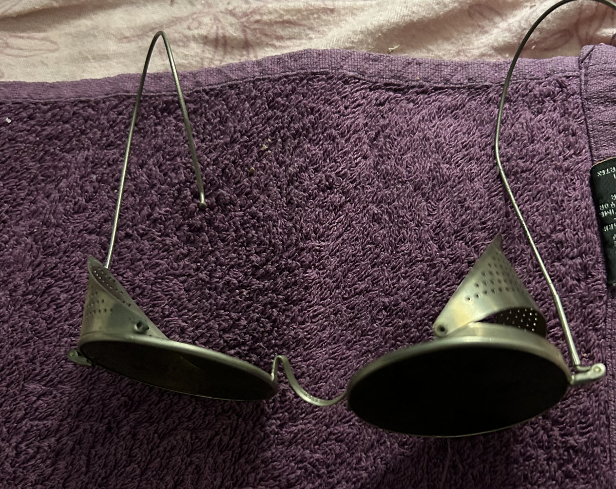 Antique Wilson Round Tinted Safety Motorcycle Sunglasses