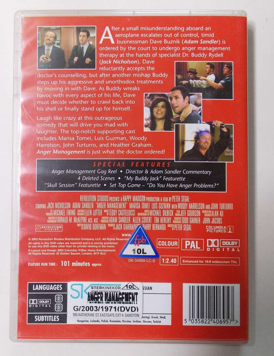 Anger Management (Adam Sandler 2003) DVD