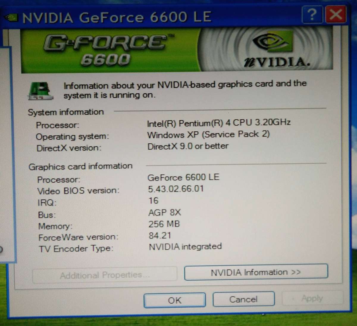 Chaintech nVidia GeForce 6600LE 256MB AGP