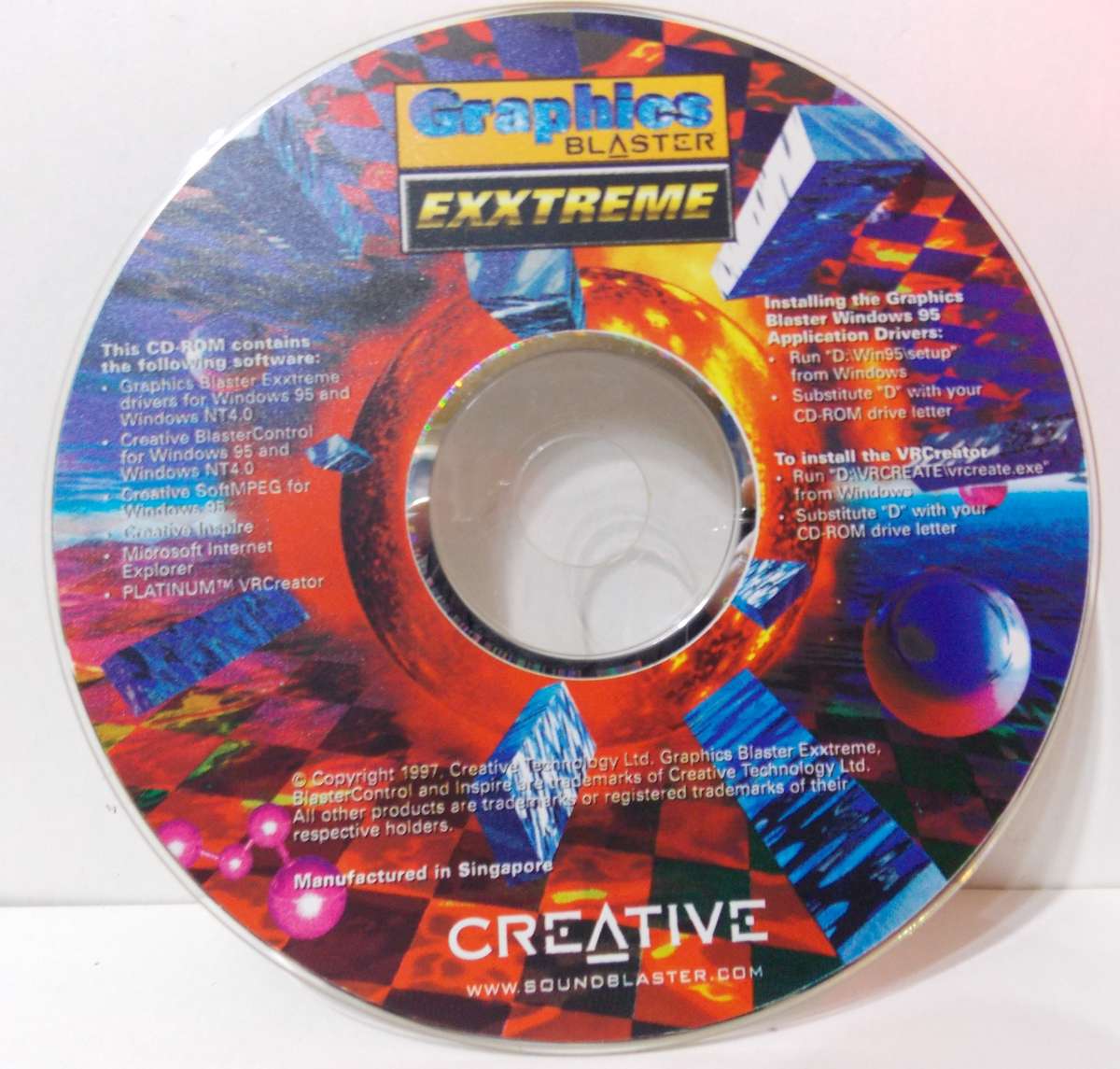 Creative Graphics Blaster Exxtreme Driver CD (1997)