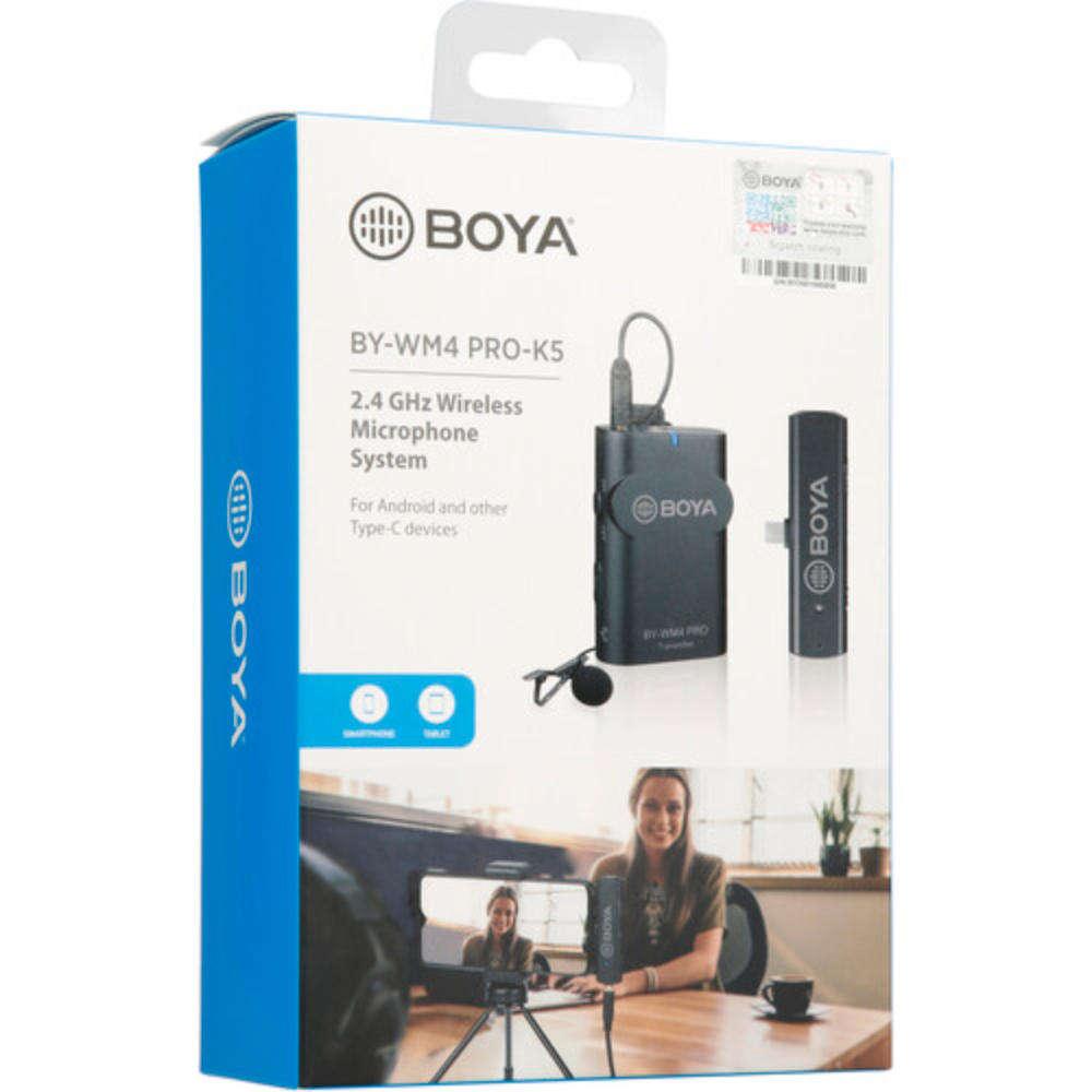 Boya BY-WM4 Pro-K5 Wireless Microphone System For Android and Other USB-C Devices - 2.4 GHz