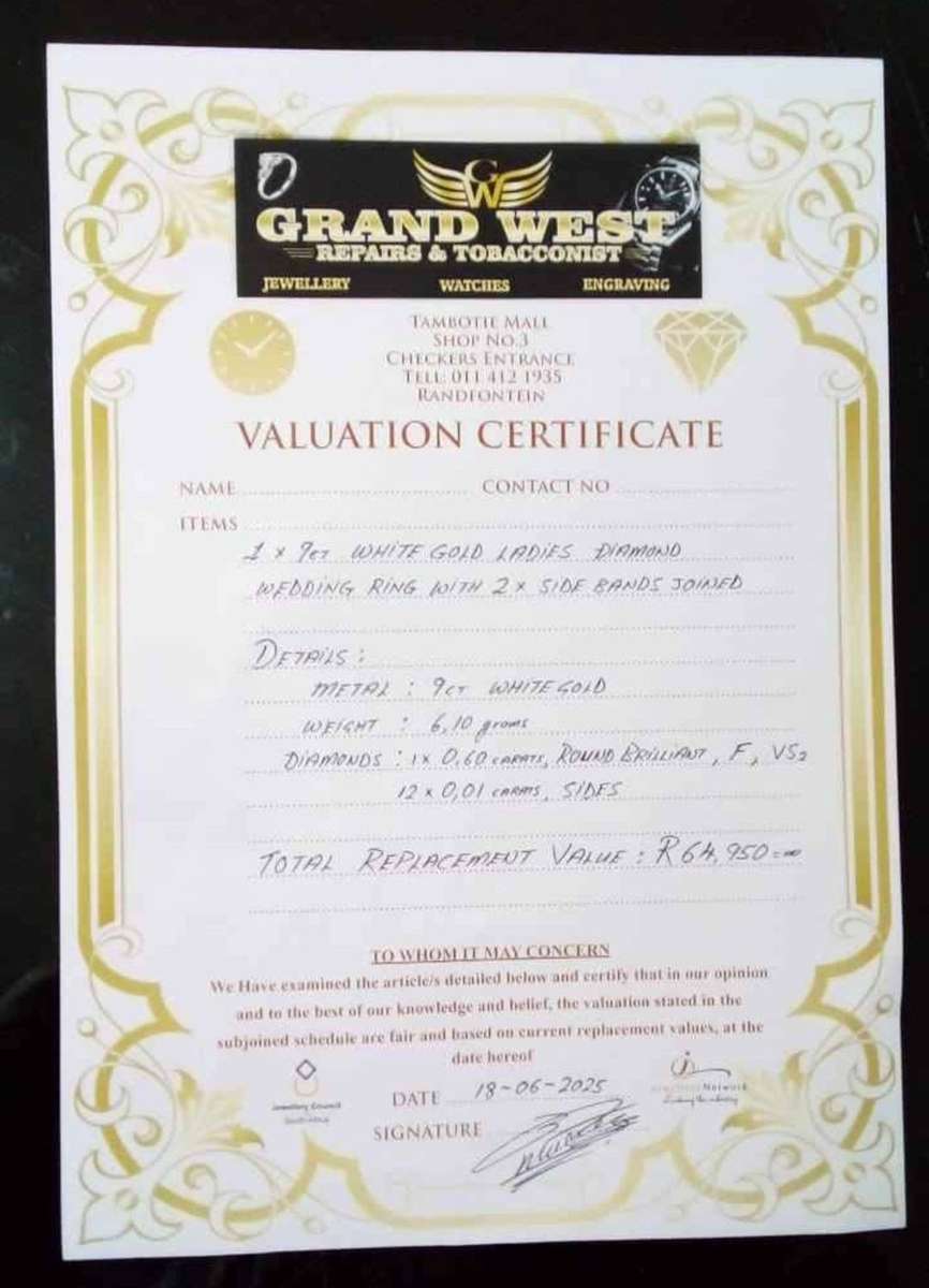 9ct White Gold Diamond Wedding Ring with 2x Joined Side bands