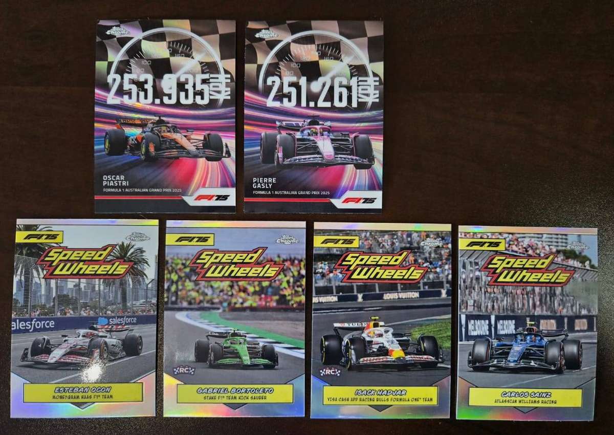 Topps F1 2025 Speed Wheels & Top Speed - 6-Card Insert Collector Lot