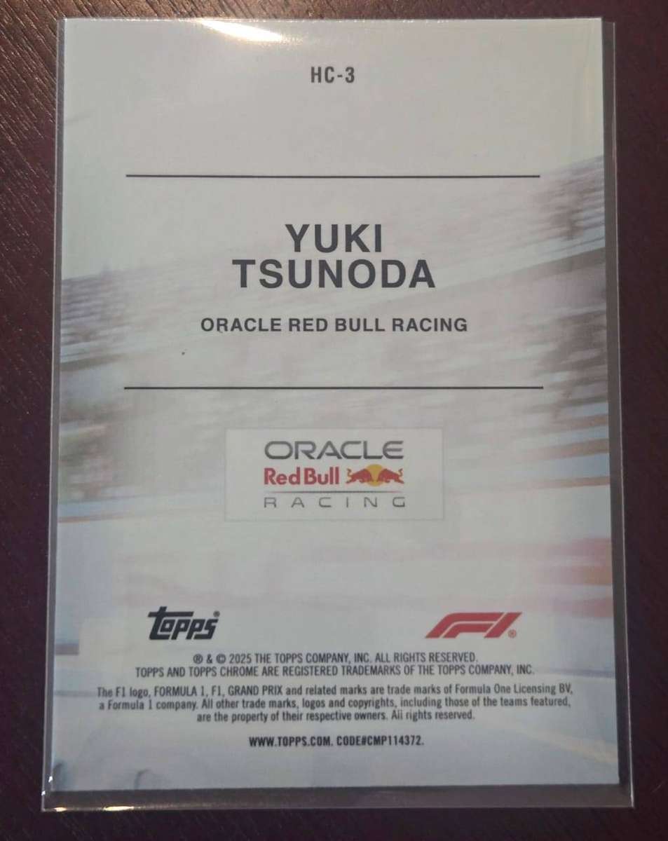 Yuki Tsunoda F1 Trading Card - Helmet Collection Insert