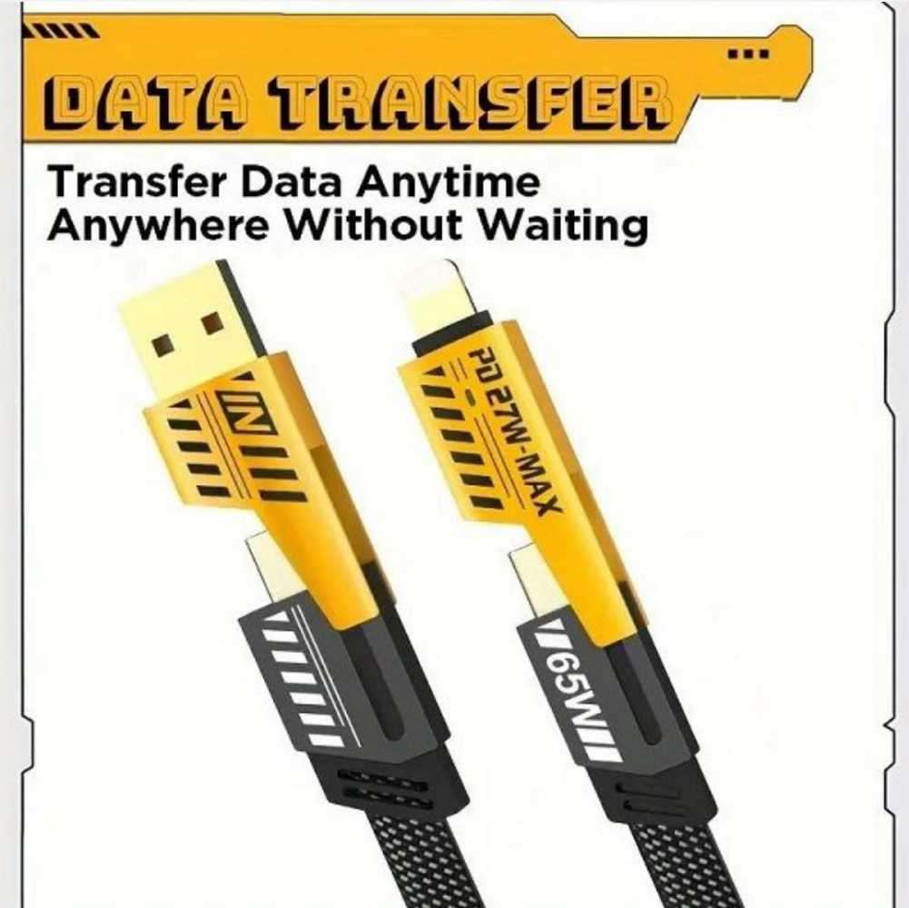 4 In 1 65W Type C to 27W Lightning USB Cable 1.2M