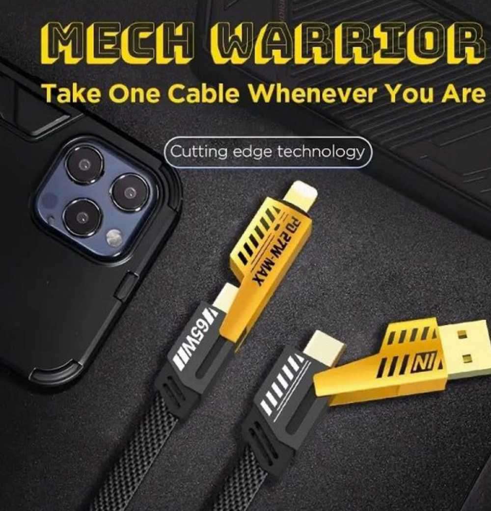 4 In 1 65W Type C to 27W Lightning USB Cable 1.2M