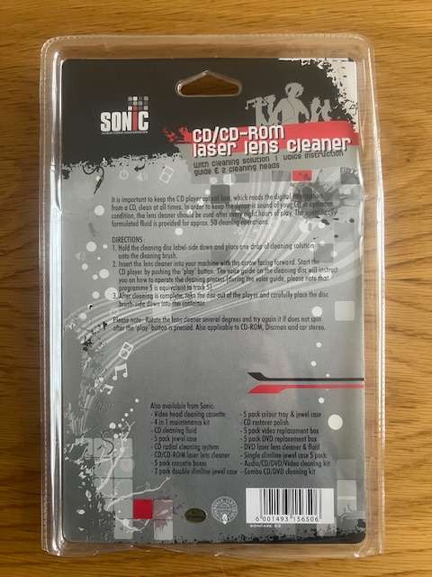 Unopened CD/DVD cleaner set.