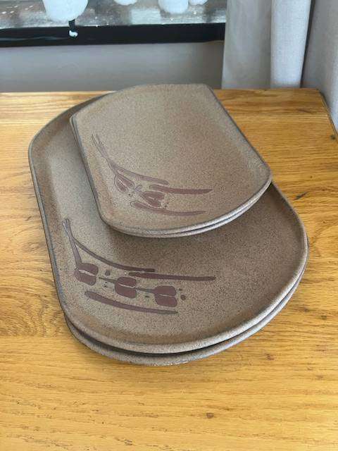 Set of 5 oval Argilla Pottery serving platters