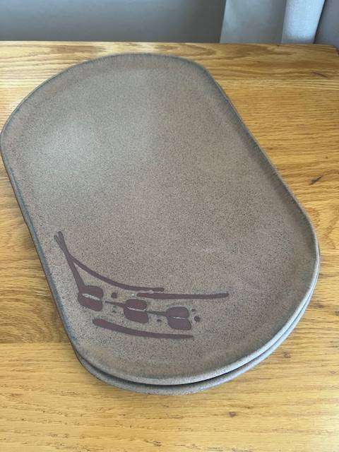 Set of 5 oval Argilla Pottery serving platters