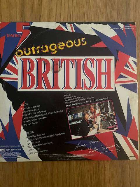Record: Outrageous British Radio 5. Various Artists. 1985