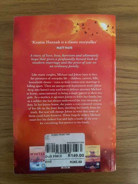 Book: Home Front.  Kristin Hannah.