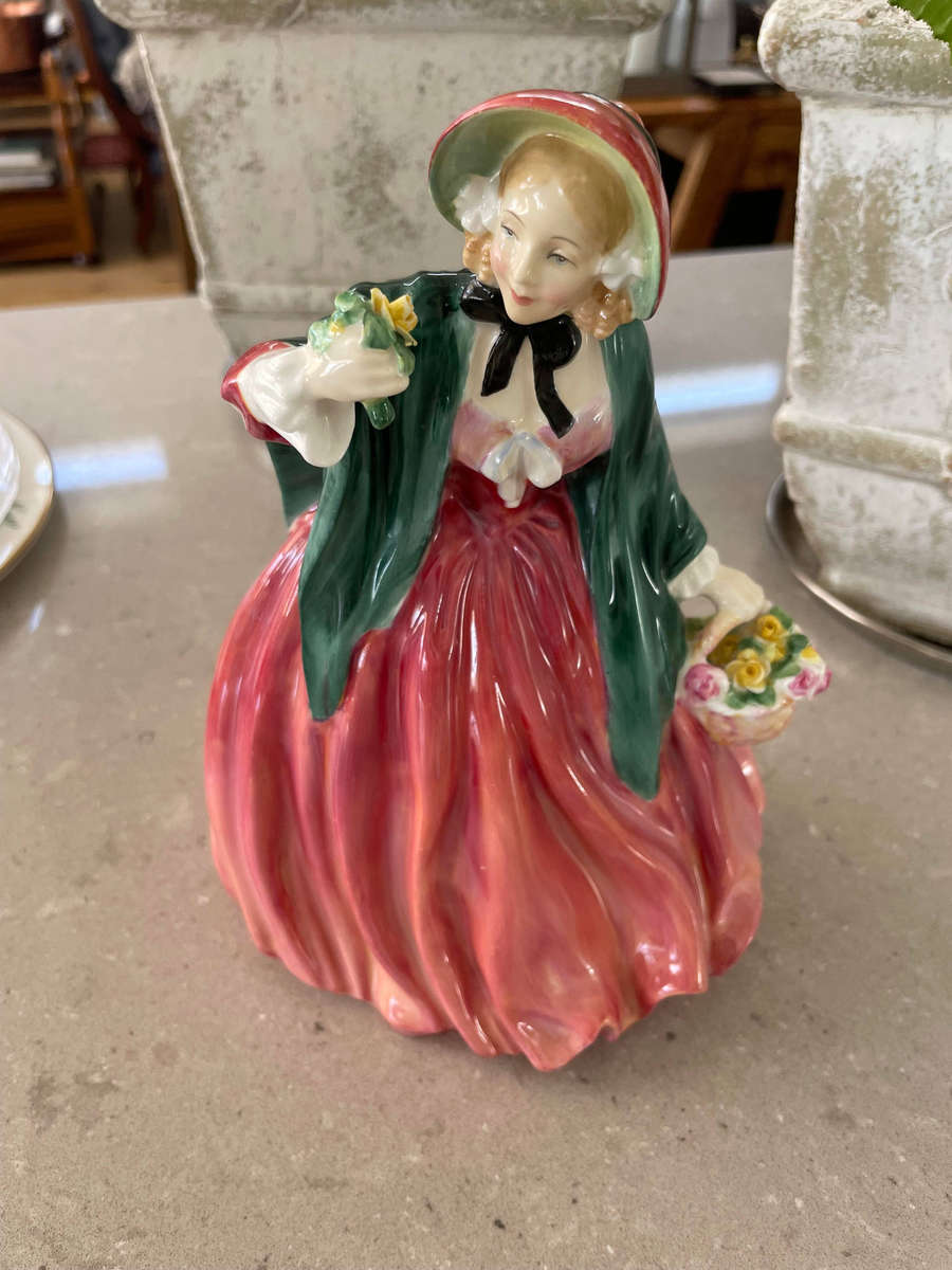Vintage - 1949 Royal Doulton Signed Figurine 'LADY CHARMIAN" Basket of Roses Mint.
