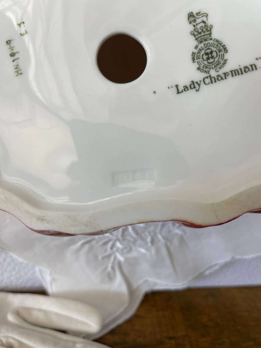 Vintage - 1949 Royal Doulton Signed Figurine 'LADY CHARMIAN" Basket of Roses Mint.