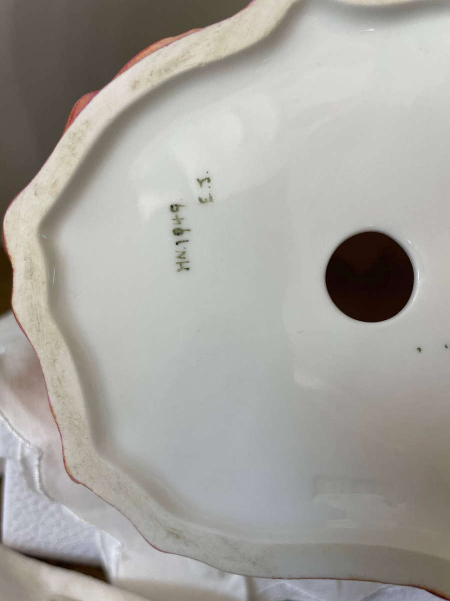 Vintage - 1949 Royal Doulton Signed Figurine 'LADY CHARMIAN" Basket of Roses Mint.