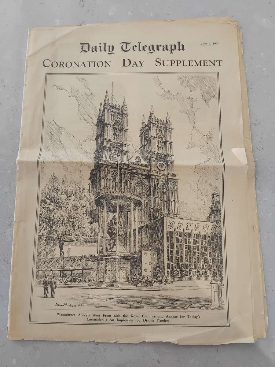 "Rare" Over 70years old - DAILY TELEGRAPH - CORONATION DAY SUPPLEMENT 2 JUNE 1953.