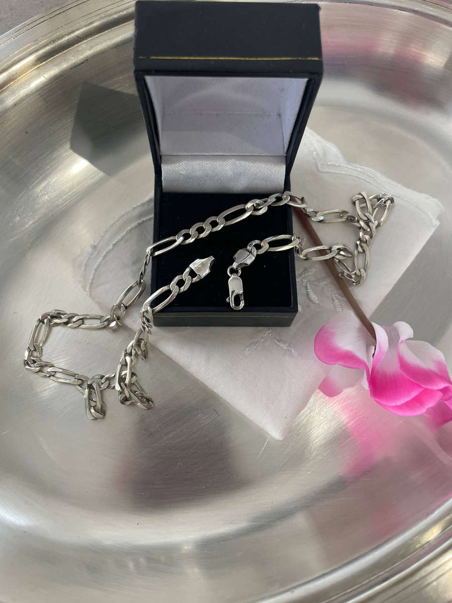 Figaro chain 925 Sterling Silver made in Italy!! 4.7mm - 14.91grams
