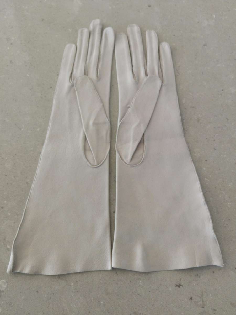 VINTAGE - Opera Length DENT'S D leather gloves foreign "Made in France"