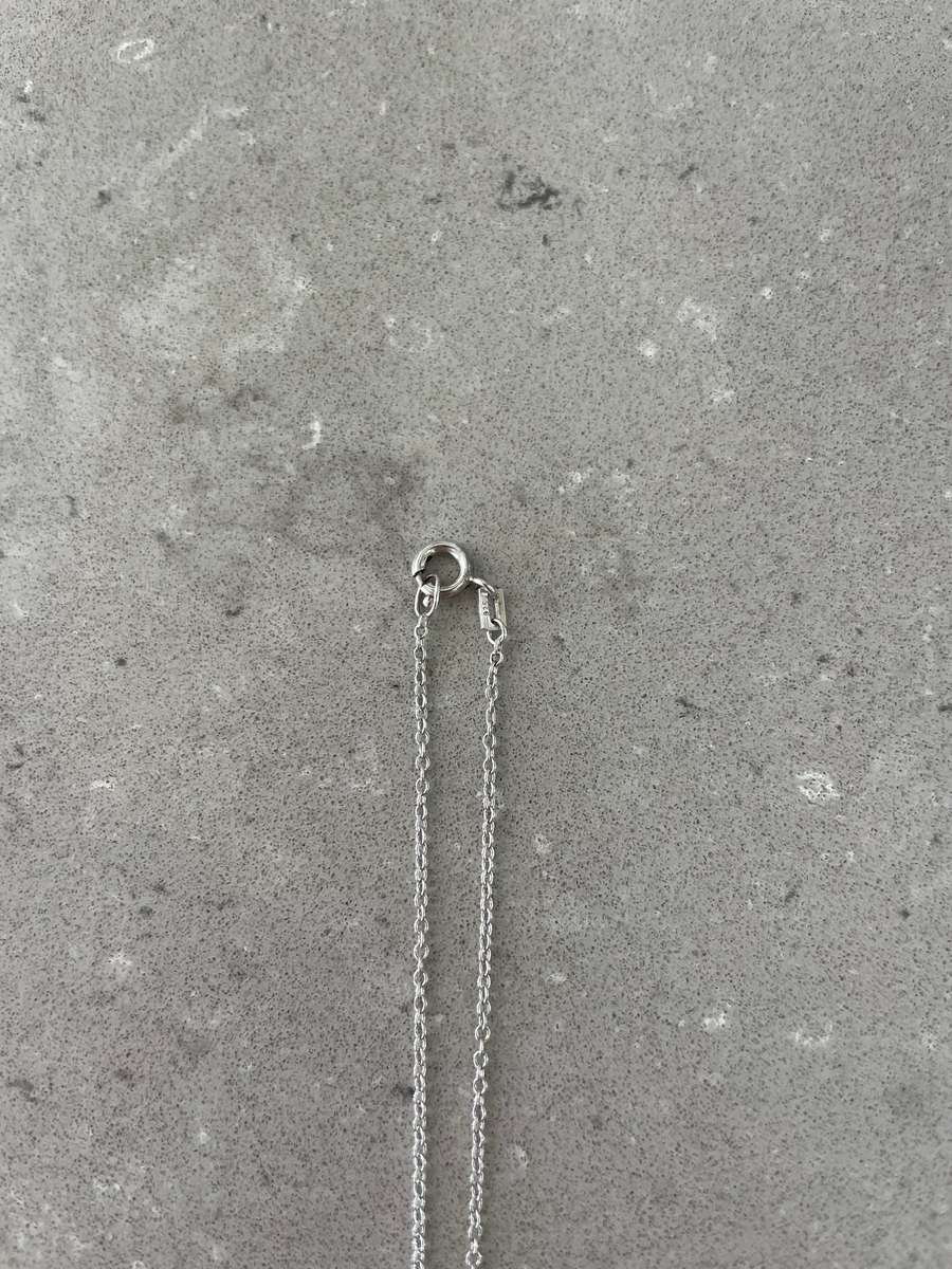 Heart pendant and chain 925 sterling silver featuring two amethyst/tourmaline coloured stones.