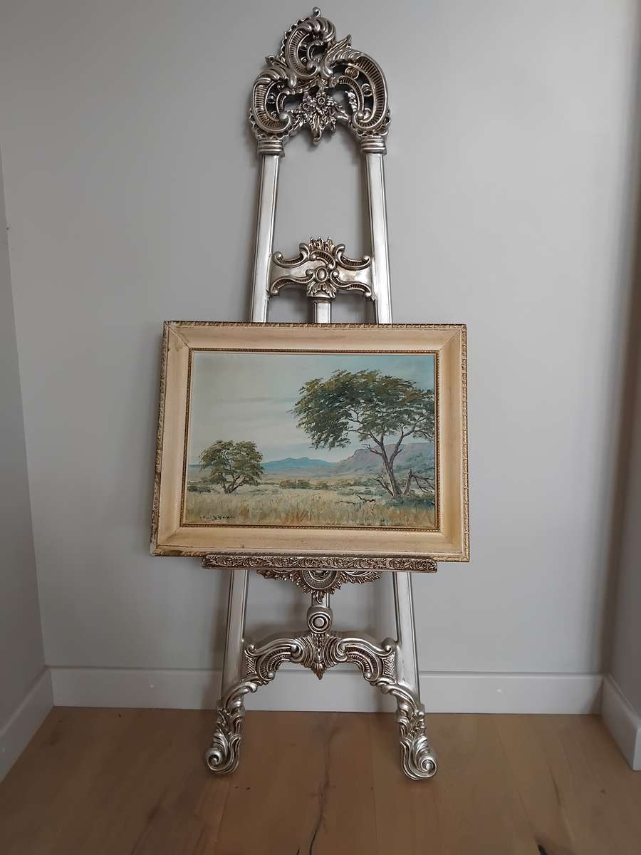 Paul Potgieter (South Africa, 1917 - 1994) original landscape oil on board vintage painting