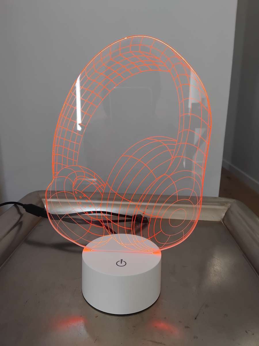 Optical illusion 3D headphone lamp