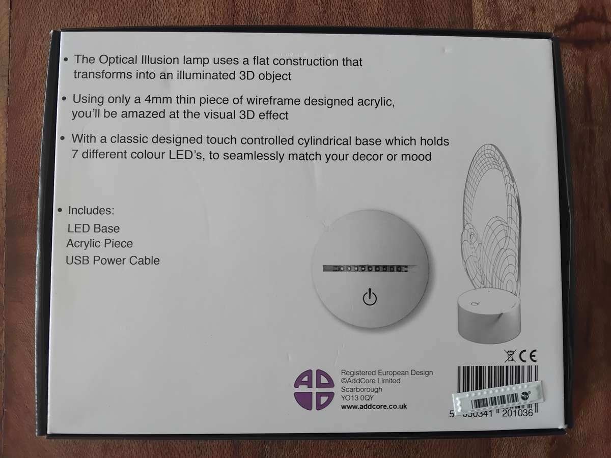 Optical illusion 3D headphone lamp