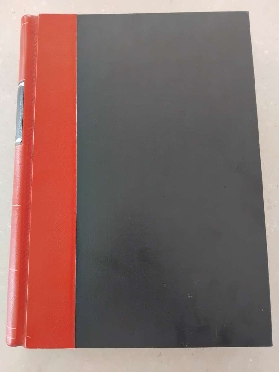 Vintage Corporate Minute Book, Quarter Bind in Red Leather, and unused