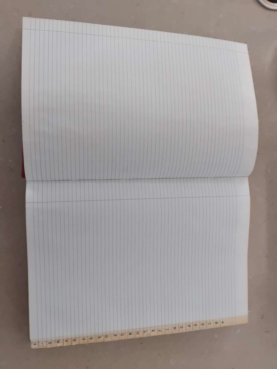 Vintage Corporate Minute Book, Quarter Bind in Red Leather, and unused