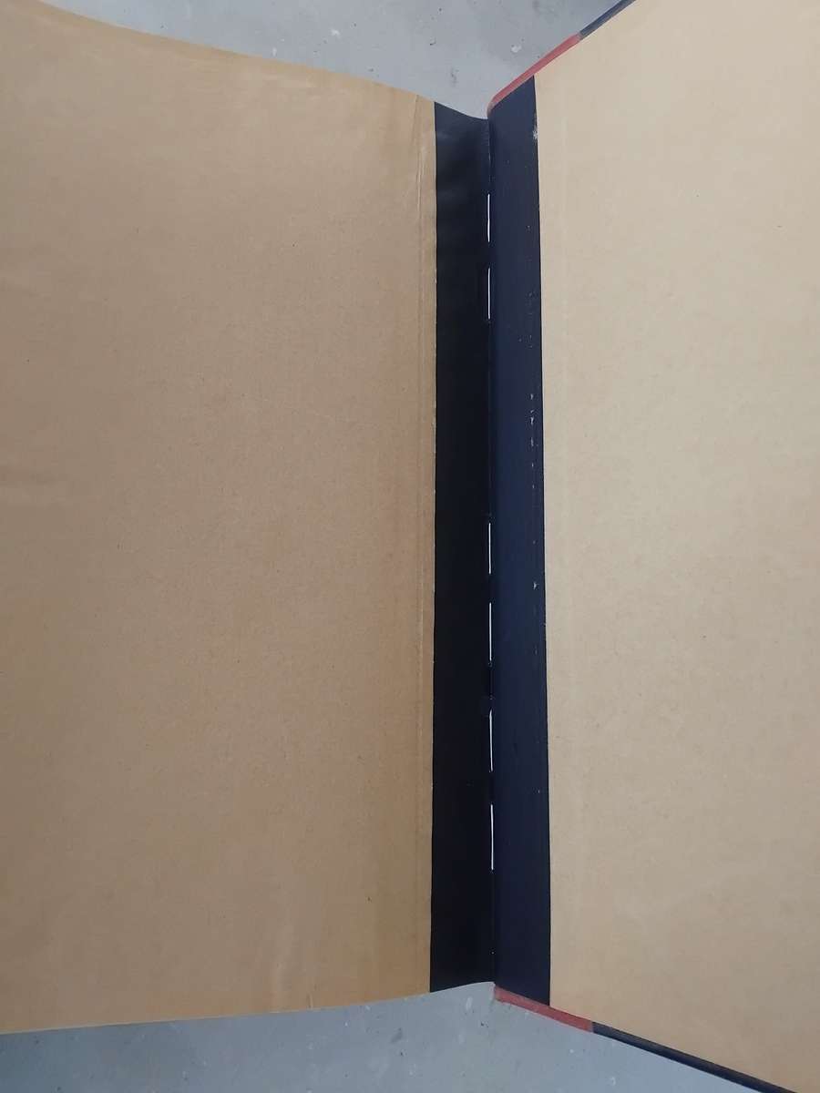 Vintage Corporate Minute Book, Quarter Bind in Red Leather, and unused