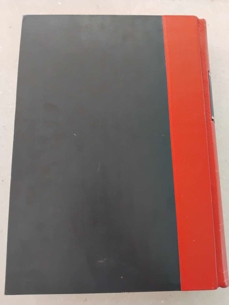 Vintage Corporate Minute Book, Quarter Bind in Red Leather, and unused