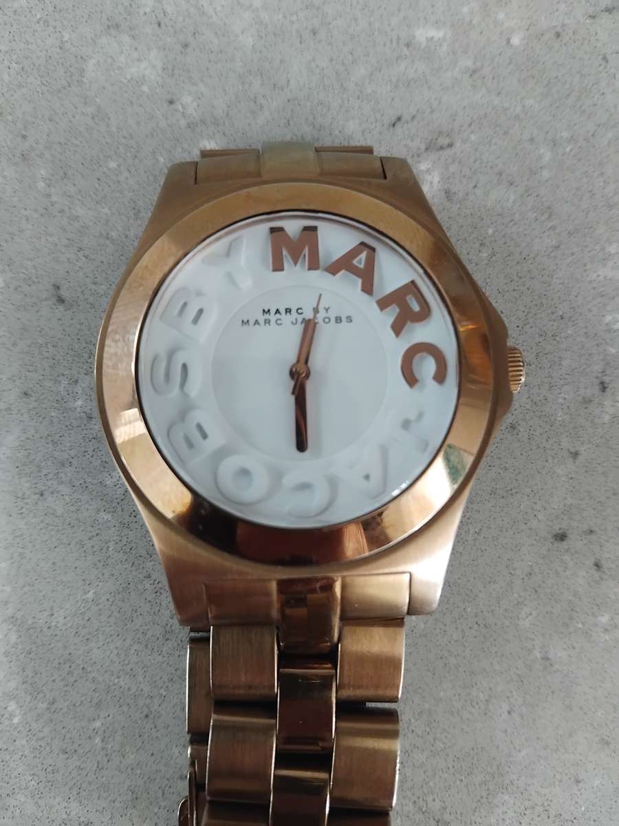 Marc Jacobs Rivera White Dial Rose Gold Stainless Steel Strap Watch for Women