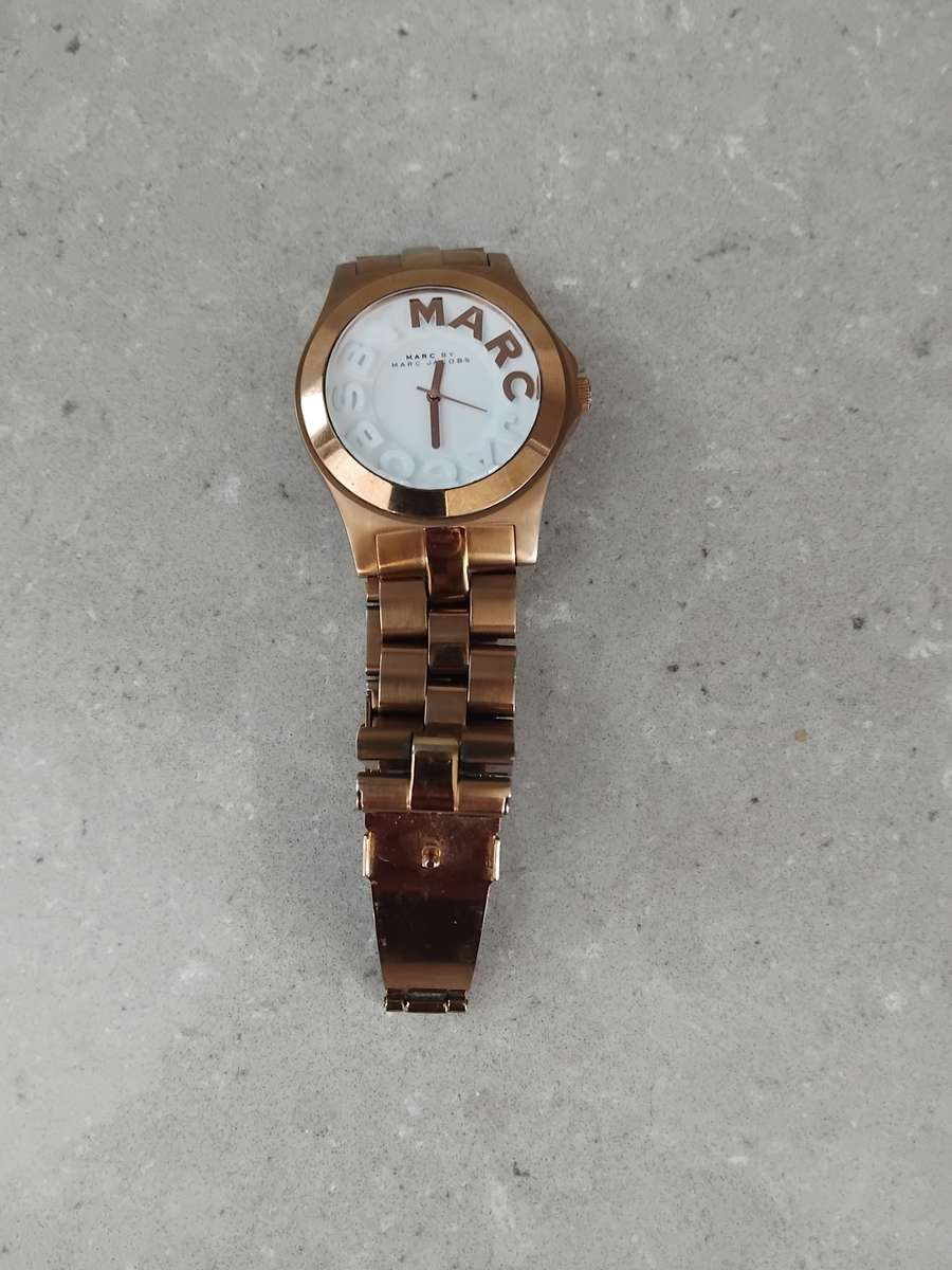 Marc Jacobs Rivera White Dial Rose Gold Stainless Steel Strap Watch for Women