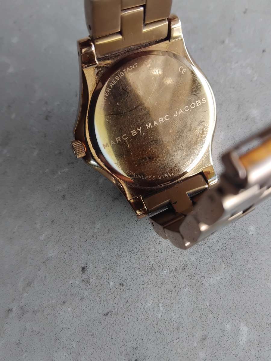 Marc Jacobs Rivera White Dial Rose Gold Stainless Steel Strap Watch for Women