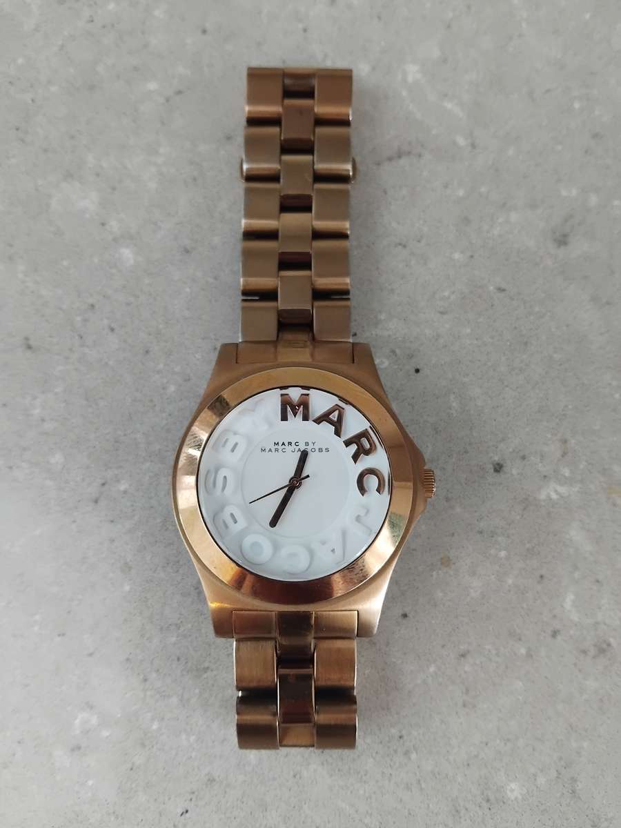 Marc Jacobs Rivera White Dial Rose Gold Stainless Steel Strap Watch for Women