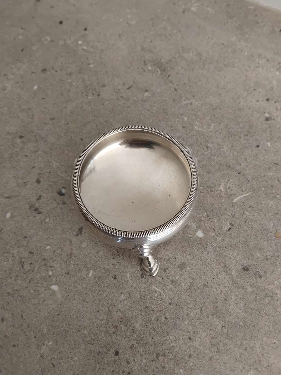 Sterling Silver Hallmarked King George III Antique Salt Cellar London 1764