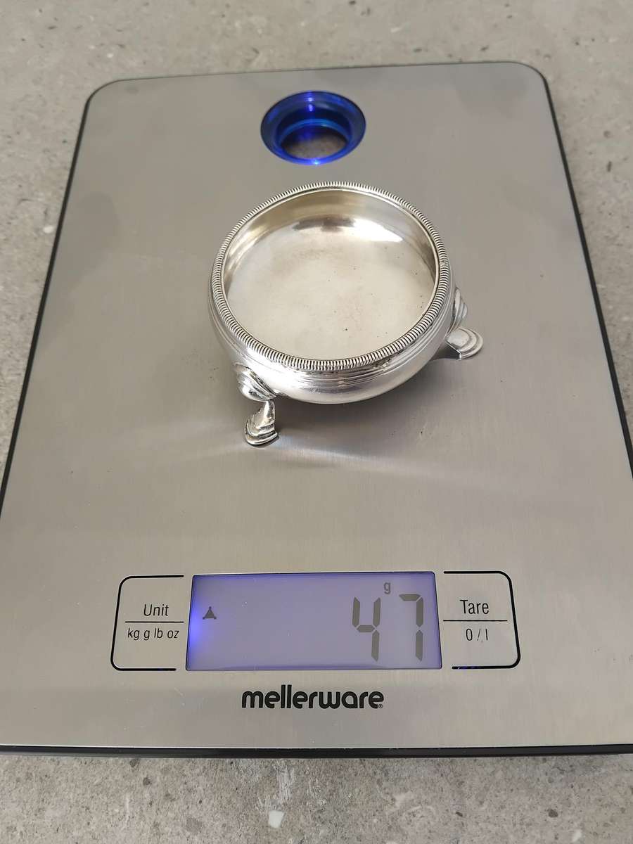 Sterling Silver Hallmarked King George III Antique Salt Cellar London 1764