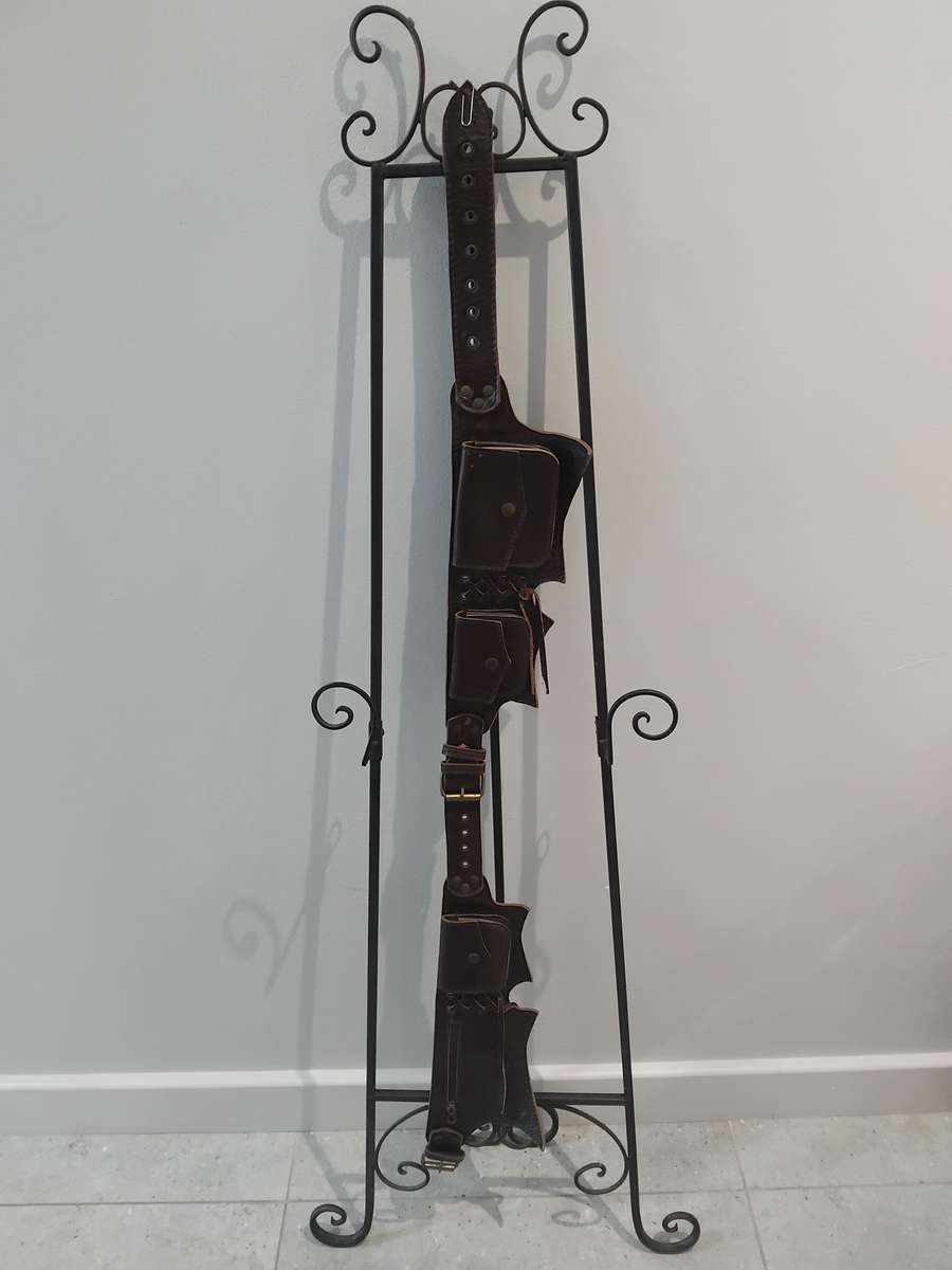 Leather 2 Piece Adjustable Multi Pocketed Waist Belt