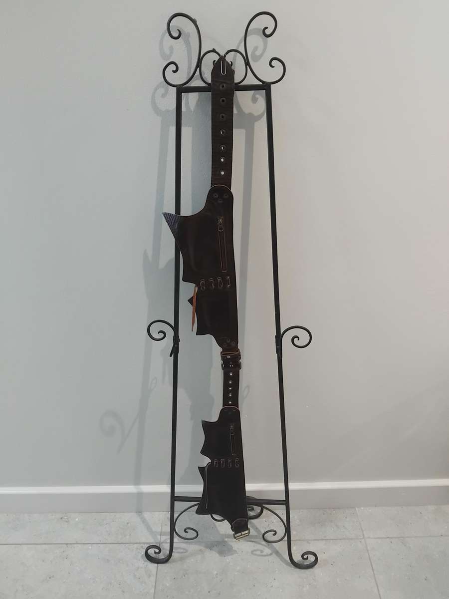 Leather 2 Piece Adjustable Multi Pocketed Waist Belt