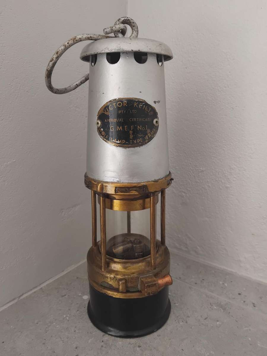 Painted Mine Safety Wolf Lamp Made By Victor Kent