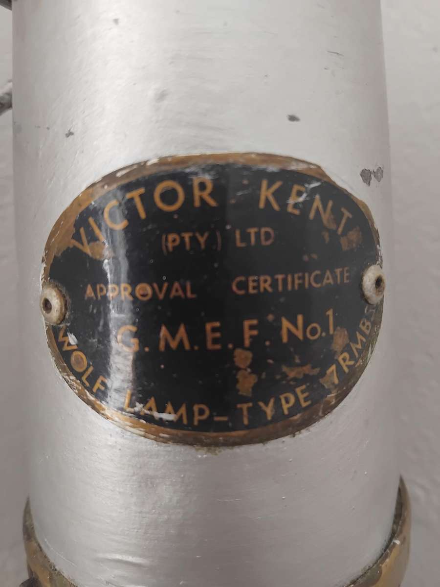 Painted Mine Safety Wolf Lamp Made By Victor Kent