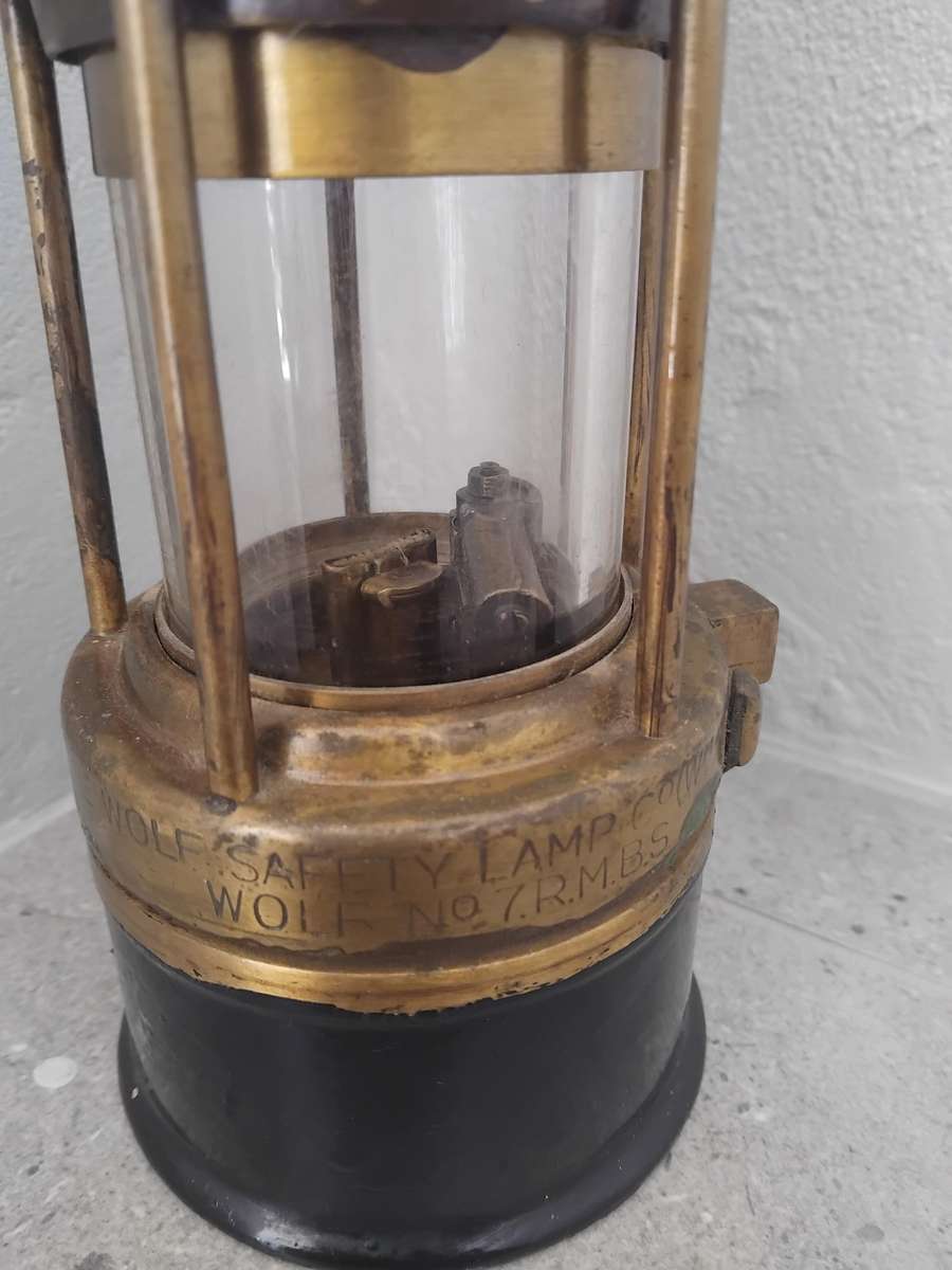 Painted Mine Safety Wolf Lamp Made By Victor Kent