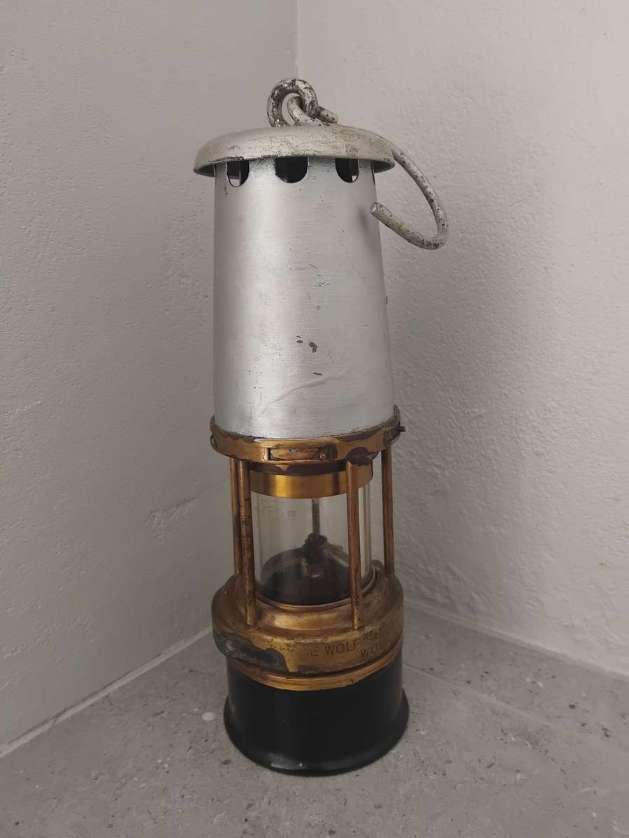 Painted Mine Safety Wolf Lamp Made By Victor Kent