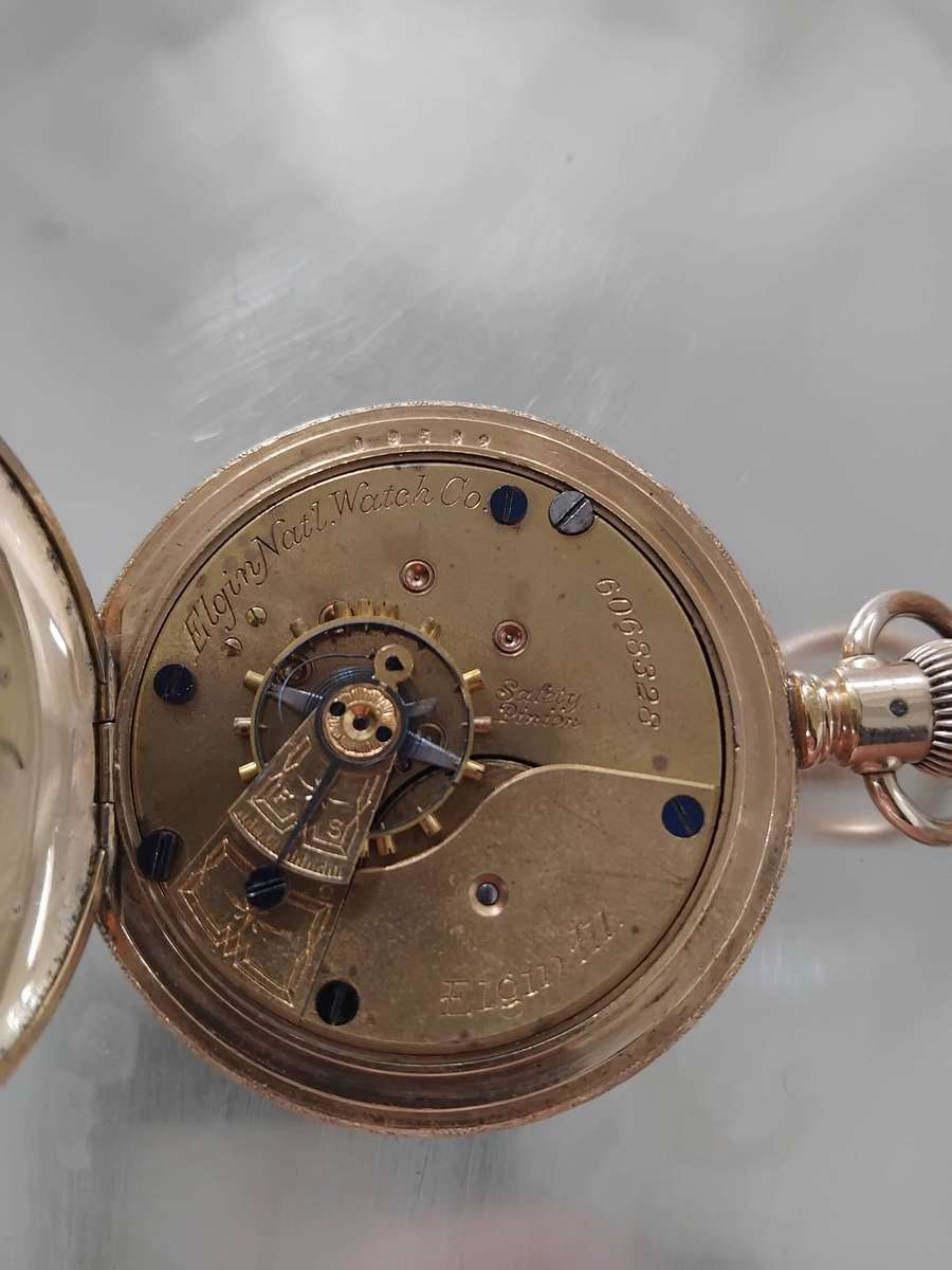 Elgin 1896 Antique Brass Pocket Watch