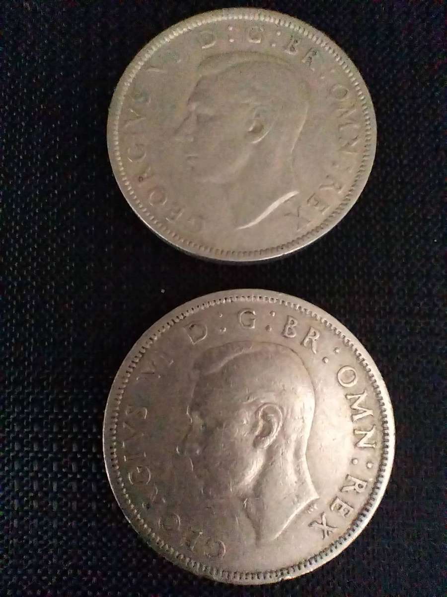 1947 Great Britain 2 Shilling (Florin) Coins. One Bid for Both